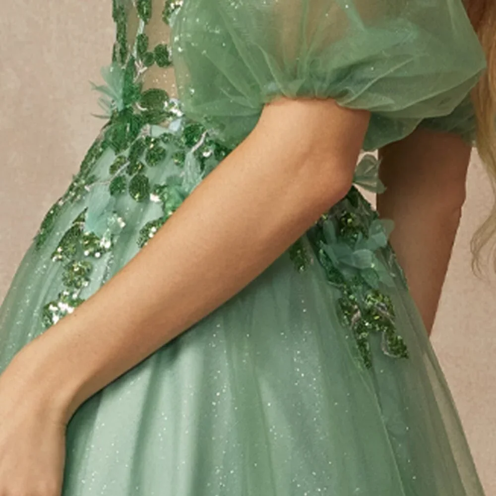NEW FLOOR LENGTH OFF SHOULDER A-LINE DRESS WITH REMOVABLE PUFF SLEEVES JT 2401 - Picture 7 of 11